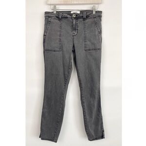 Pistola Utility Cargo Skinny Crop‎ Twill Jeans, Washed Black - Size 29